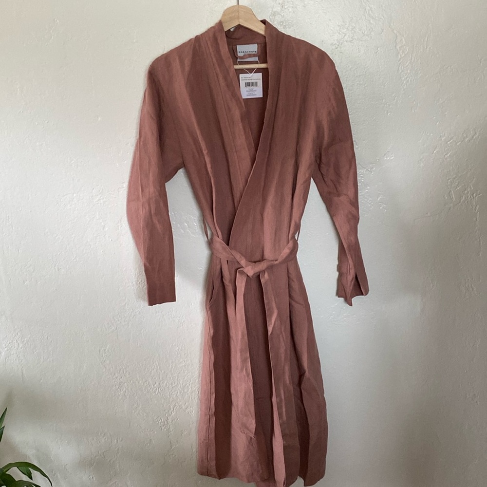 Parachute✨Linen Midi Robe in Clay - Picture 3 of 9